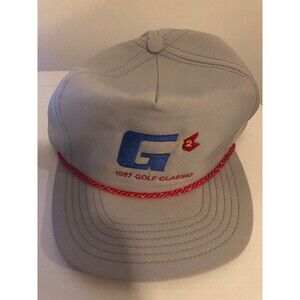 Golf Classic Hat 1987 Vintage DeLong Metal Clip Adjustable Cap Gray